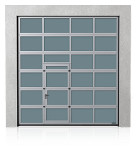 Aluminium Industriesektionaltor mit Schlupftür verschoben