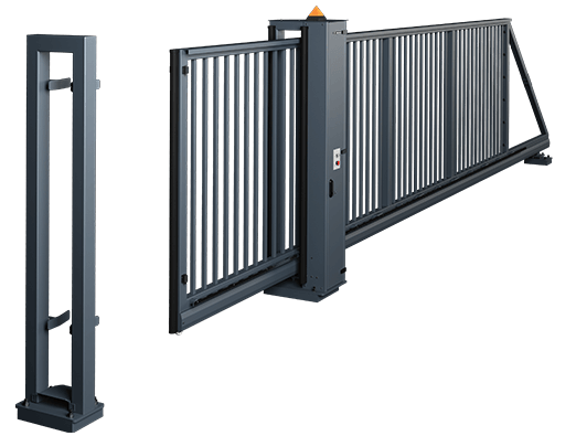 brama przesuwna PI 130 automatczyna wysoki slupek